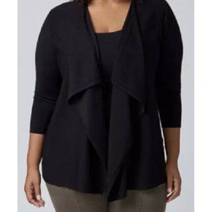 Lane Bryant Black Lace Back Open Front Cardigan Sweater 2x 18/20